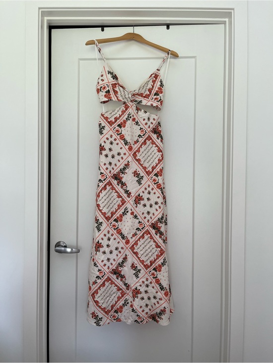 Abercrombie & Fitch Dresses & Skirts - Abercrombie A&F Julia Slip Cutout Maxi Dress in Cream and Coral. Size Small, NWT
